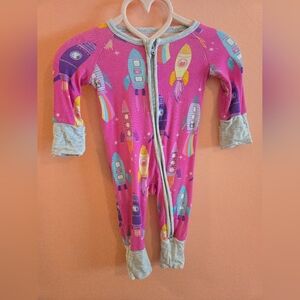 Little Sleepies Purple Rocket Print Kids One Piece